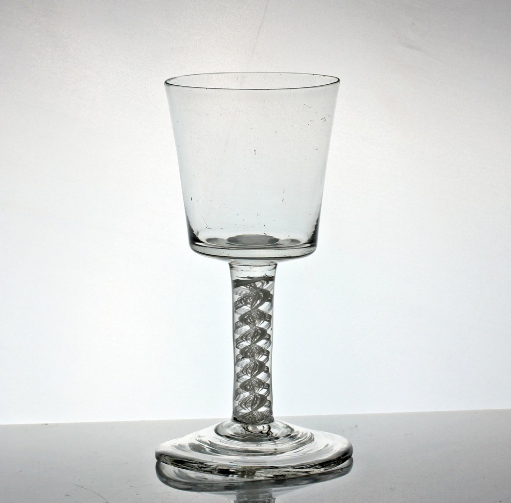 Georgian double series opaque twist wine goblet