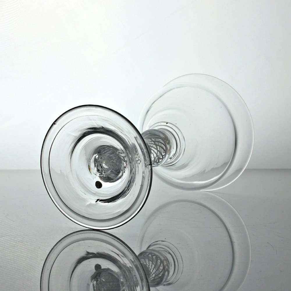 Georgian multi spiral opaque twist stem champagne or sweetmeat glass View IV