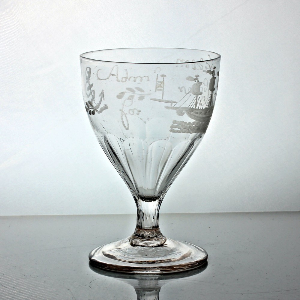 Georgian engraved Nelson commemorative rummer View II