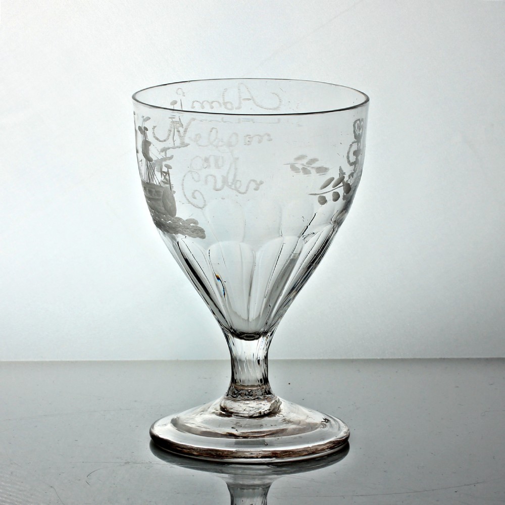 Georgian engraved Nelson commemorative rummer View III