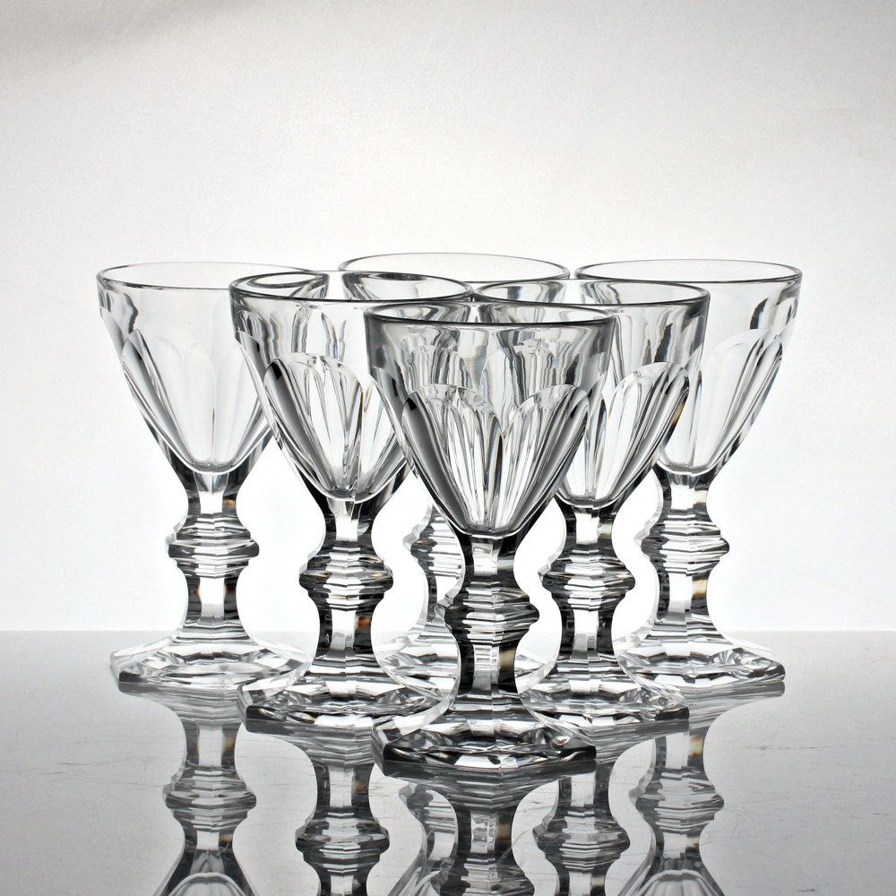 Set of six antique Baccarat Harcourt Versaille pattern port glasses