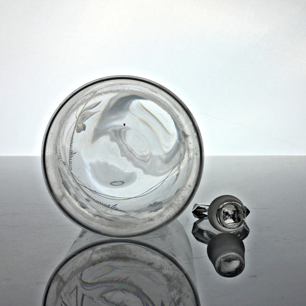 Georgian sugarloaf decanter with engraved faux label for 
