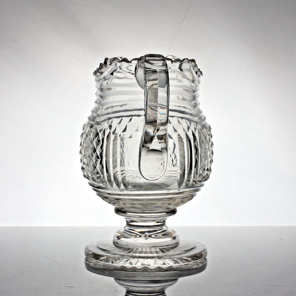 Georgian, Anglo-Irish hand-blown, cut glass water jug View II