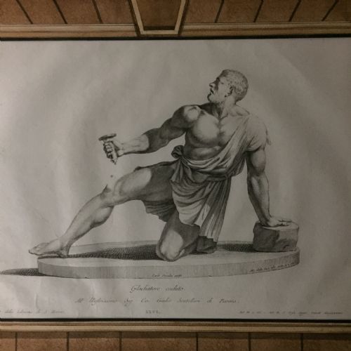 SET OF THREE ROMAN GREEK FRAMED ENGRAVINGS AZANETTI - ADDITIONAL PHOTO 5