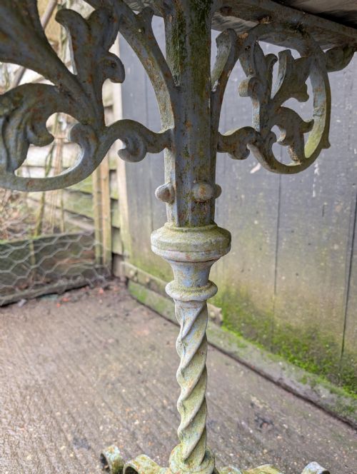 A CAST IRON MARBLE TOP CONSOLE TABLE - ADDITIONAL PHOTO 5