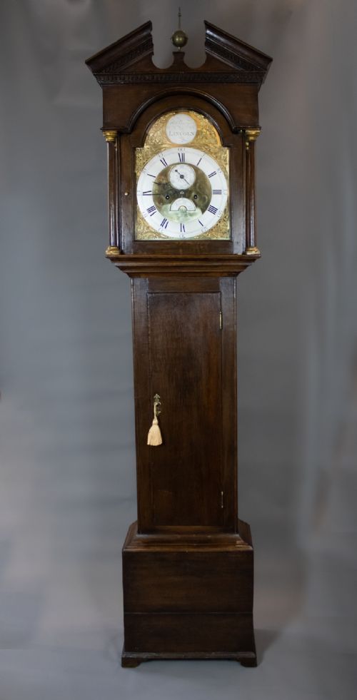 Dark Oak Brass Dial Longcase Clock By Robert Bunyan