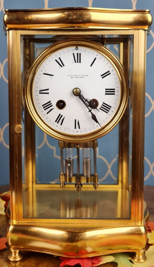 Antique French Art Deco Victorian Faux Turtle Shell/Boule Mantle Clock
