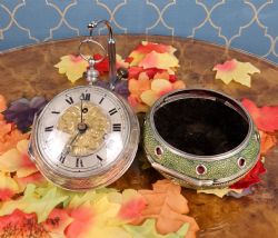 FINE AND RARE PAIR CASE DUPLEX ESCAPEMENT SILVER REPEATER COACH WATCH
