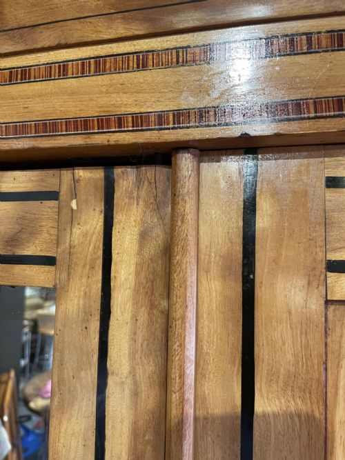 EDWARDIAN SATINWOOD MIRRORED DOOR WARDROBE - ADDITIONAL PHOTO 6