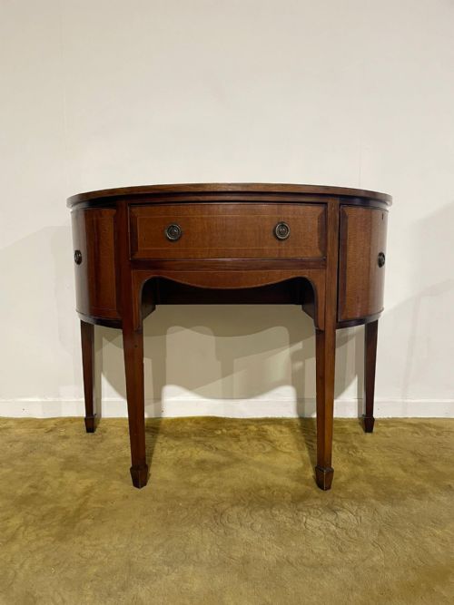 edwardian mahogany inlaid demi lune sideboard - CATEGORY: ANTIQUE SIDEBOARDS - DATED EDWARDIAN