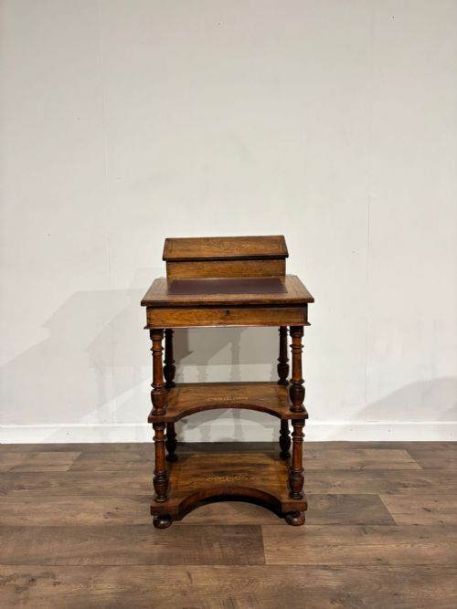 ANTIQUE INLAID WALNUT DAVENPORT STYLE DESK