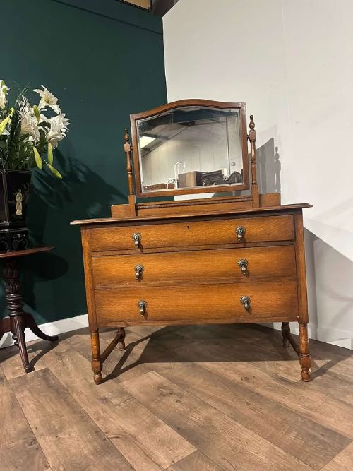 Vintage Oak Dressing Table