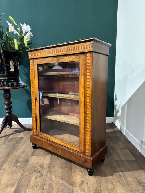 Victorian Inlaid Mahogany and walnut Side Cabinet