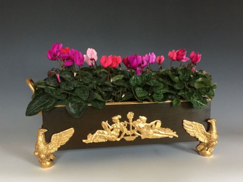 Antique French Napoleon III Empire Style Bronze & Ormolu Table Jardiniere