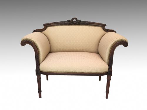 antique victorian carved rosewood window seat sofa - CATEGORY: ANTIQUE SOFAS - DATED 1890