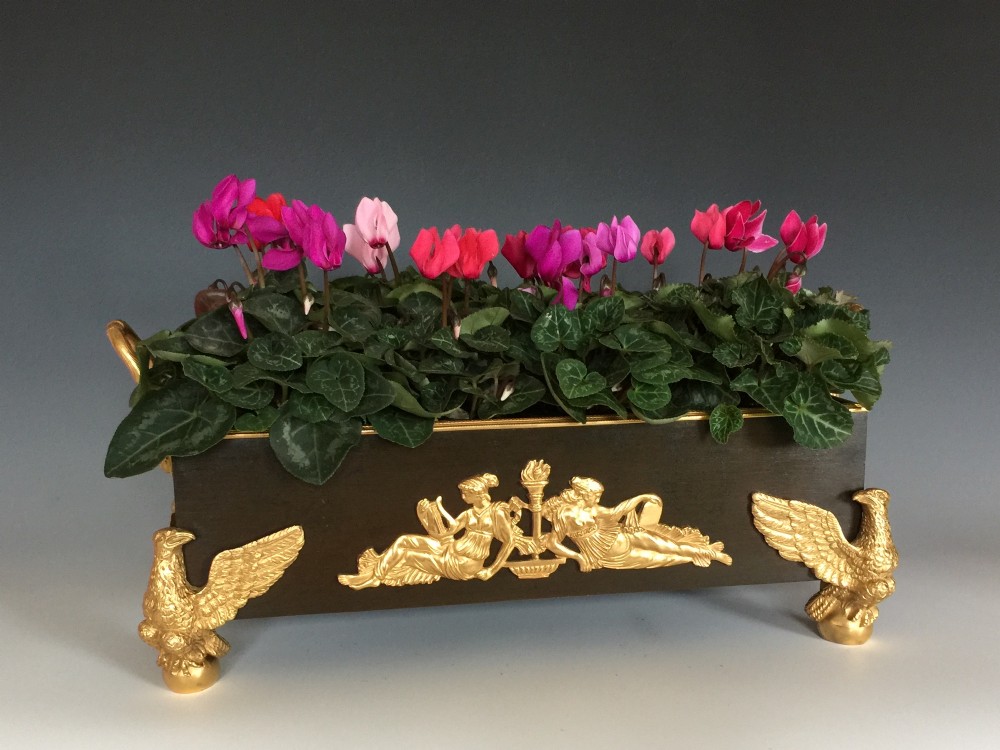 Antique French Napoleon III Empire Style Bronze & Ormolu Table Jardiniere