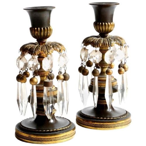 Regency Gilt and Bronze Candlesticks