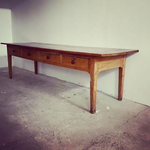 Large Antique Pine Farmhouse Table