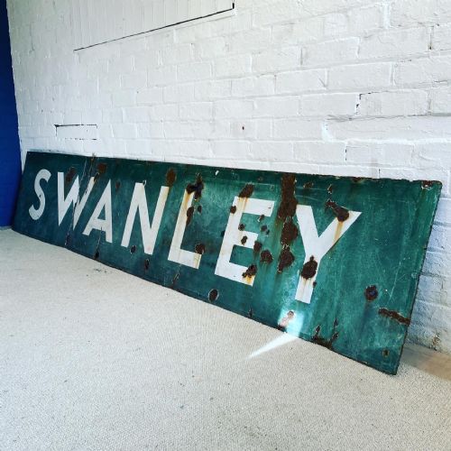 A Large Enamel Railway Sign for Swanley