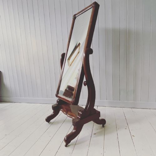 Victorian Mahogany Cheval or Dressing Mirror