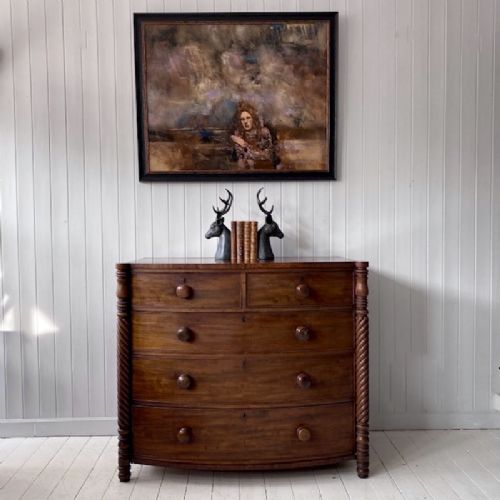 Regency Mahogany Bow Front Chest of Drawers