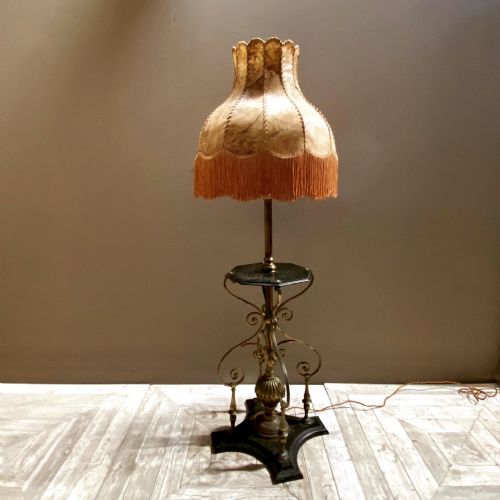 Brass and Cast Iron Lamp Table