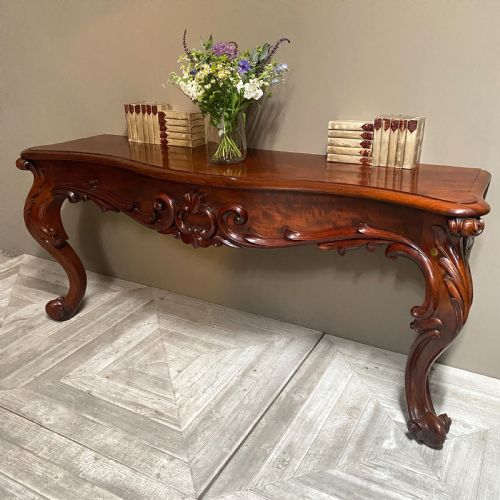 Grand Scale Victorian Mahogany Console Table