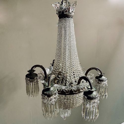 Crystal Six Branch Chandelier