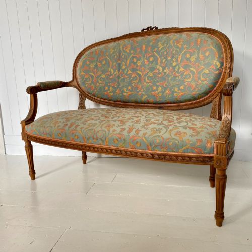 Antique French Carved Frame Salon Sofa
