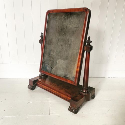A Large Mid 19th Century Mahogany Toilet Mirror