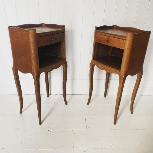 Pair of French Oak Bedside Tables