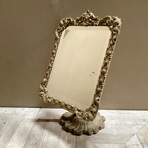 A Rare C19th Papier Mache Mirror Mirror on Stand by Charles Frederic Bielefeld