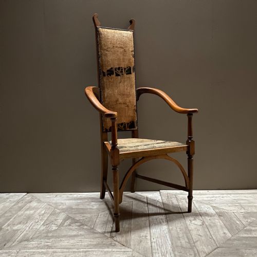 Arts and Crafts Oak and Ash Armchair by J S Henry