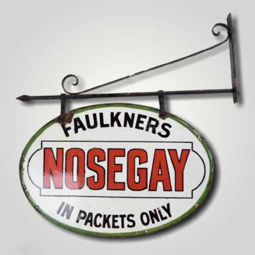 Double Sided Enamel Nosegay Tobacco Sign
