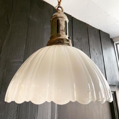 Vintage Jefferson Moonstone Pendant Lights