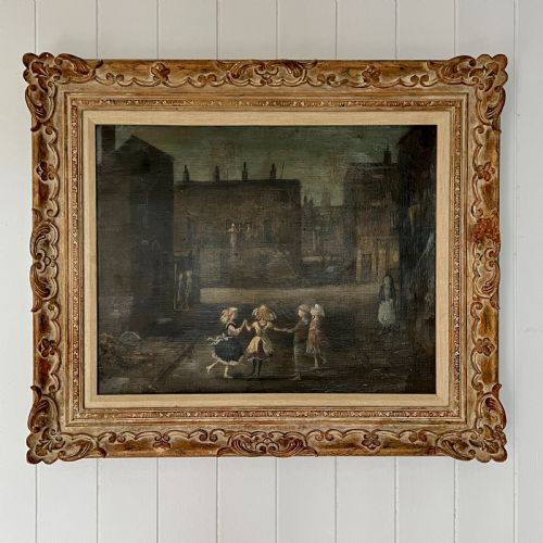 English School 'Child's Play' Oil on Canvas