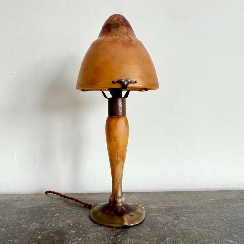 Art Deco Glass Mushroom Lamp by Daum Nancy