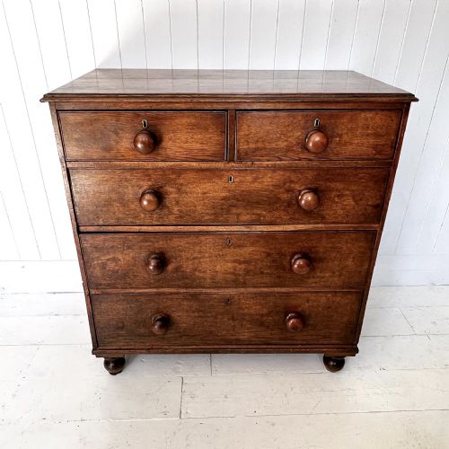Antique Oak and Elm Chest of Drawers