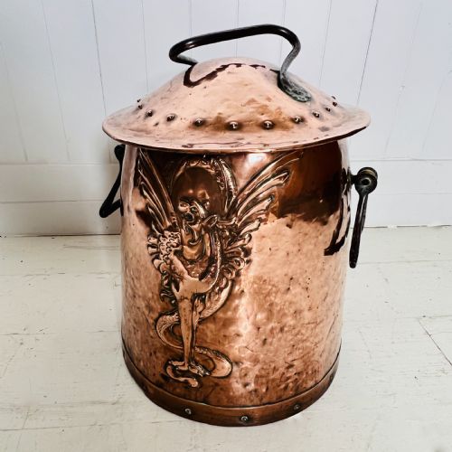 Arts & Crafts Copper Coal, Log or Kindling Bucket