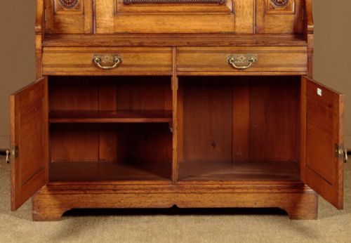 VICTORIAN LIGHT OAK BUREAU CABINET - ADDITIONAL PHOTO 4