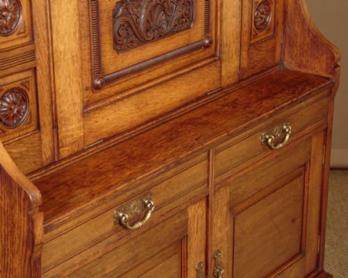 VICTORIAN LIGHT OAK BUREAU CABINET - ADDITIONAL PHOTO 8