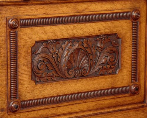 VICTORIAN LIGHT OAK BUREAU CABINET - ADDITIONAL PHOTO 12