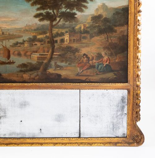 GRAND SCALE GEORGIAN GILTWOOD OVERMANTEL TRUMEAU MIRROR - ADDITIONAL PHOTO 4