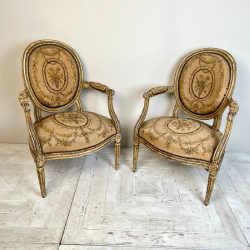 Pair of French Antique Fauteuils