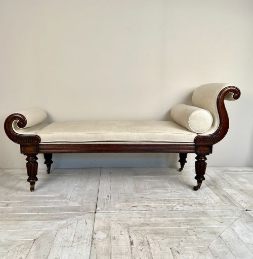 A Regency Mahogany Gondola Chaise Longue