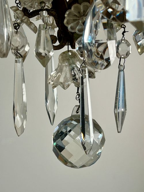 ANTIQUE FRENCH CAGE CHANDELIER - ADDITIONAL PHOTO 4