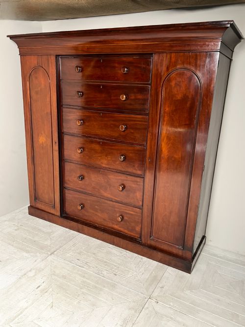 A Victorian Mahogany Compactum Wardrobe