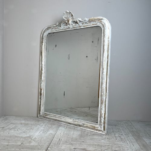 Large French Gilt and Painted Overmantel Mirror
