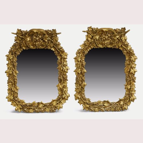 A Pair of C19th Gilt Composite Mirrors