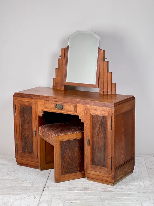 French Art Deco Dressing Table and Stool
